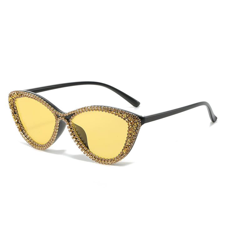 Glamorous Rhinestone-Embellished Cat-Eye Sunglasses Kalsten