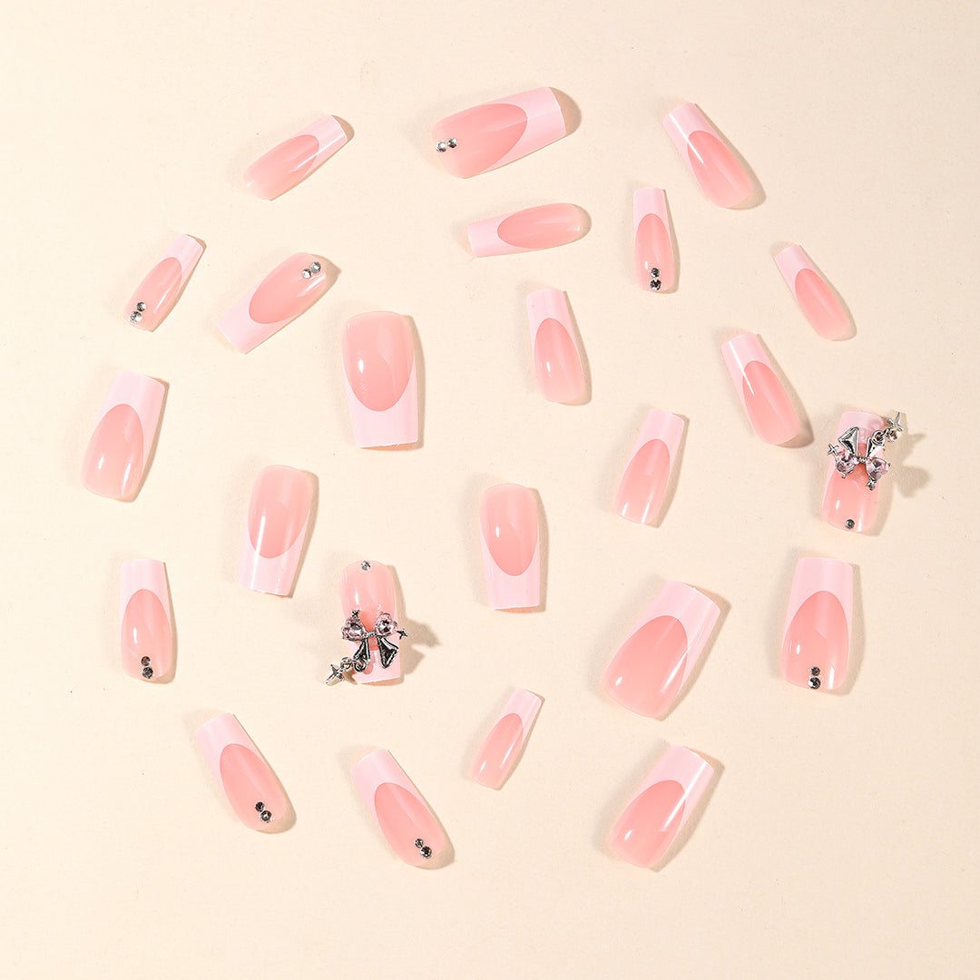 Elegantly Designed French Tip Acrylic Nail Art Kalsten