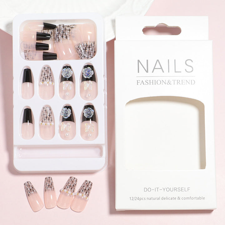 Decorative Press-On Nail Set with 3D Accents Kalsten