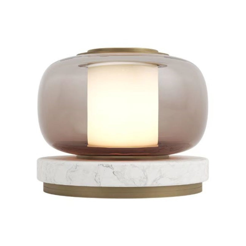 Modern Glass and Marble Table Lamp