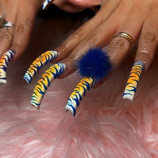 Artistic Animal Print Acrylic Nail Extensions Kalsten
