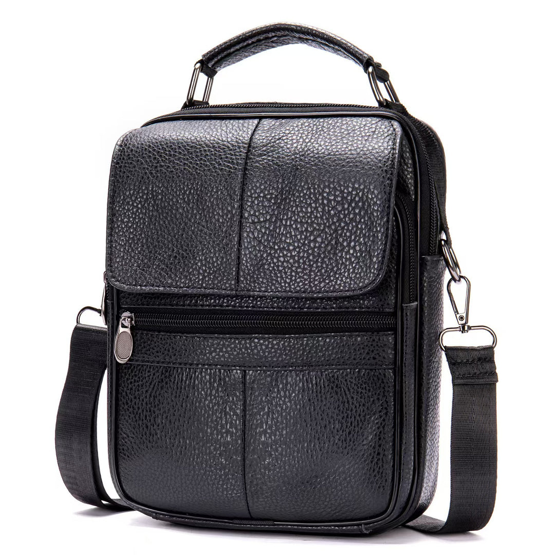 Textured Leather Crossbody Briefcase