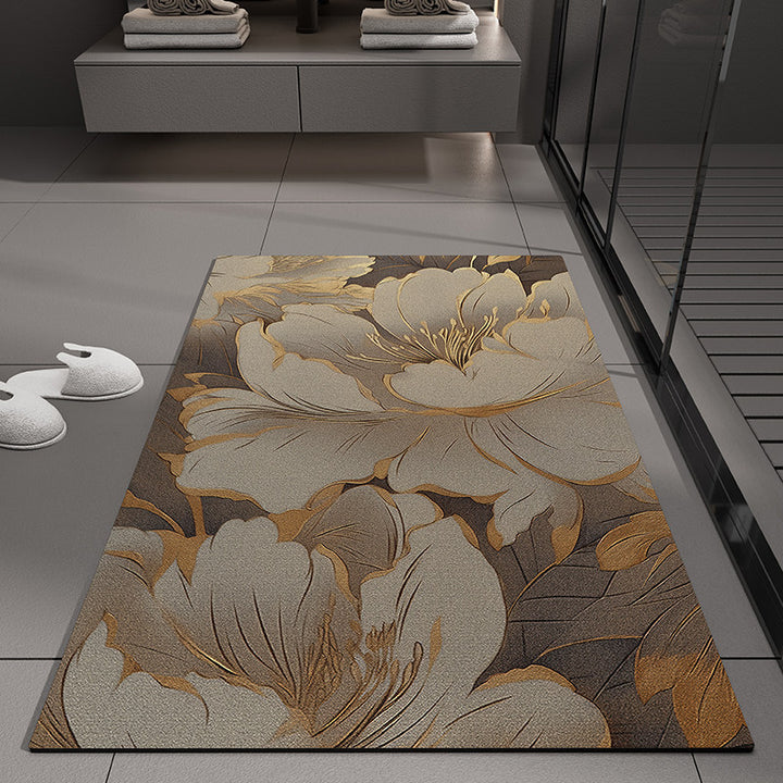 Floral Embossed Bath Mat