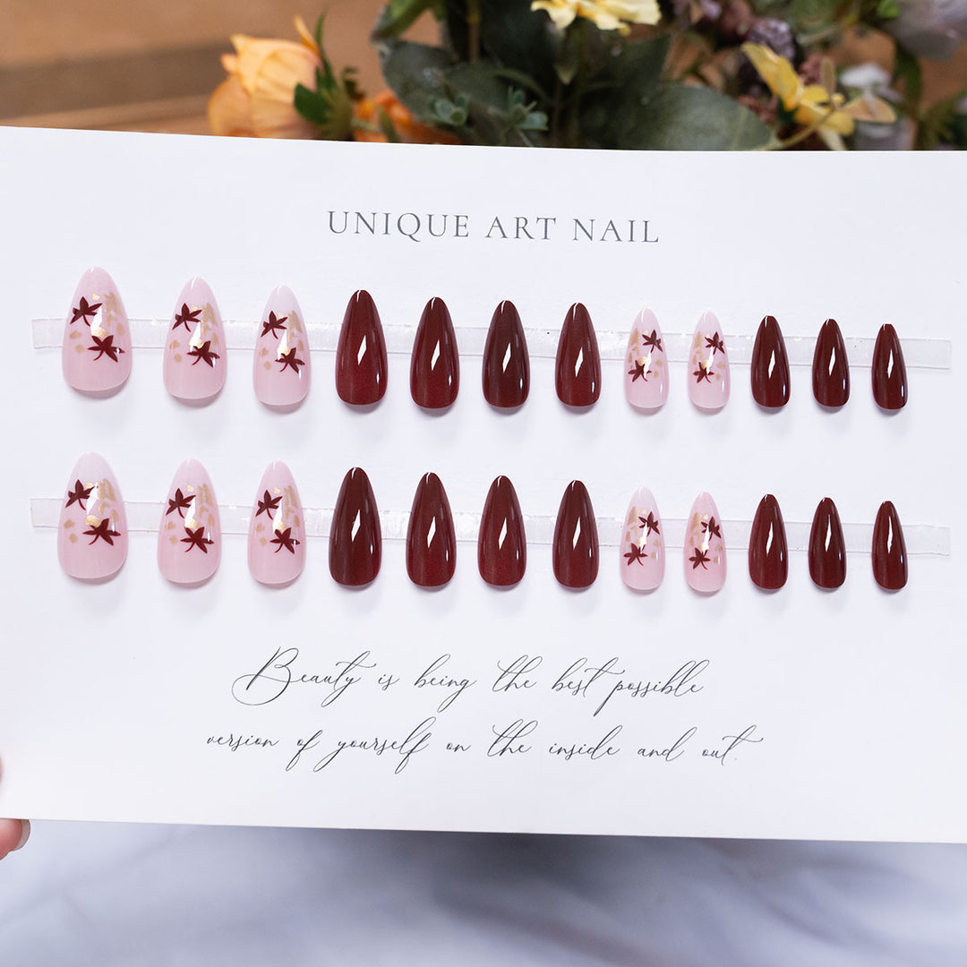 Elegant Nail Art Set with Floral Accents