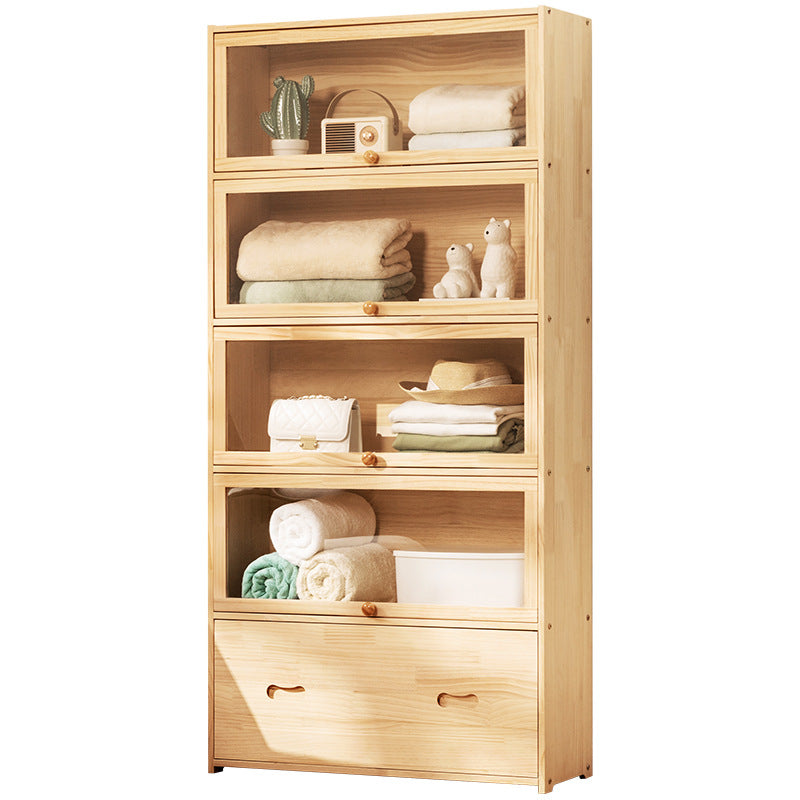 Storage display case with transparent glass doors and five adjustable shelves Kalsten