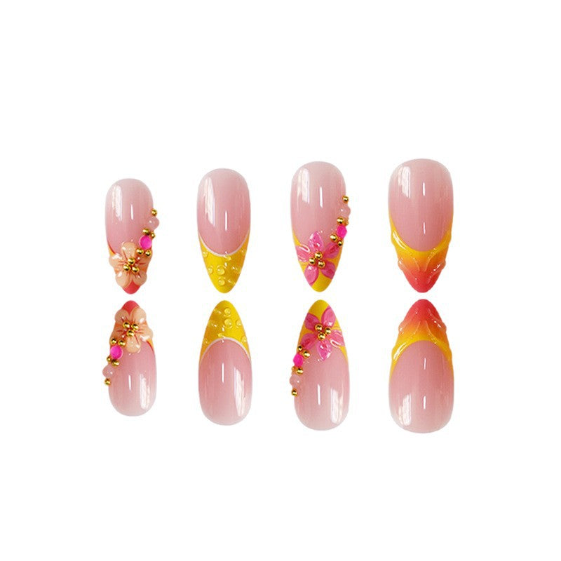Decorative Floral Press-On Nail Extensions Kalsten