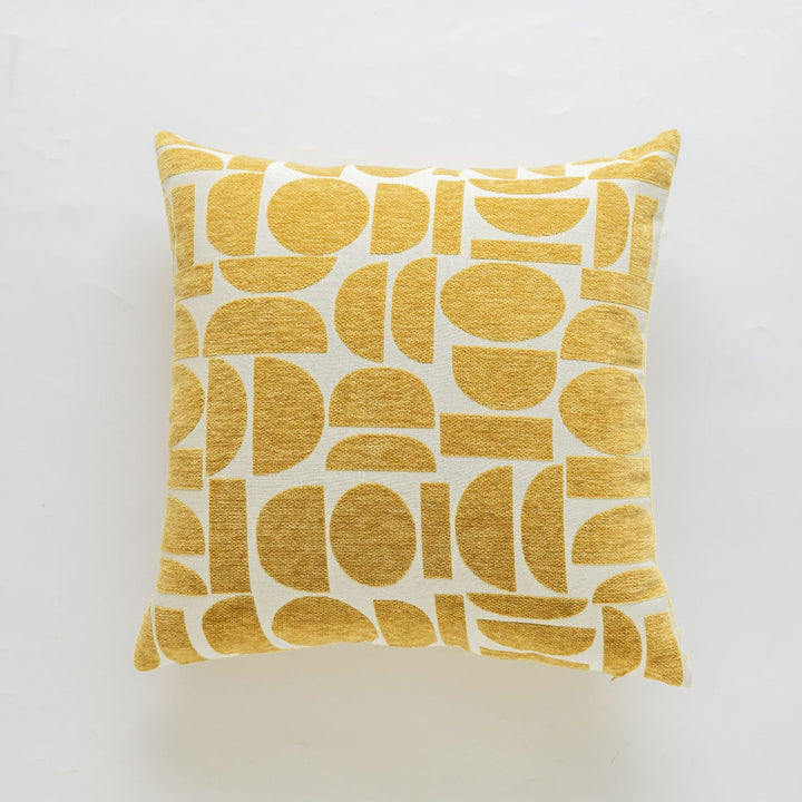 Decorative Textured Square Throw Pillow Cover with Wavy Chenille Loop Trim