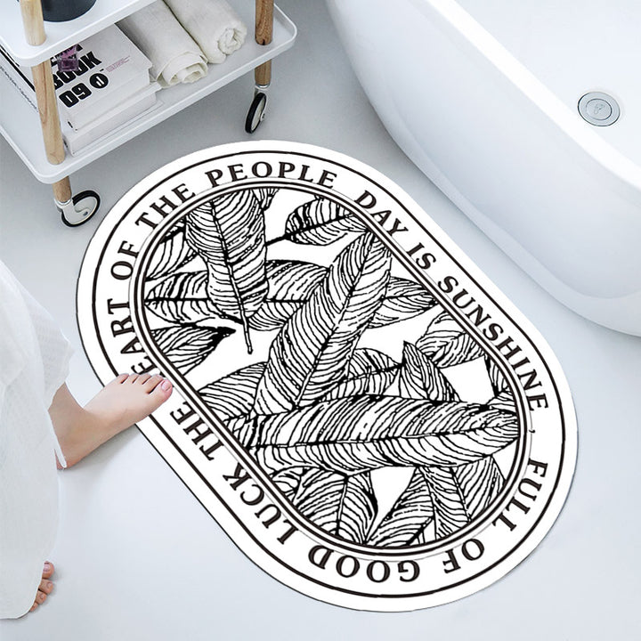 Floral-Themed Bathroom Mat