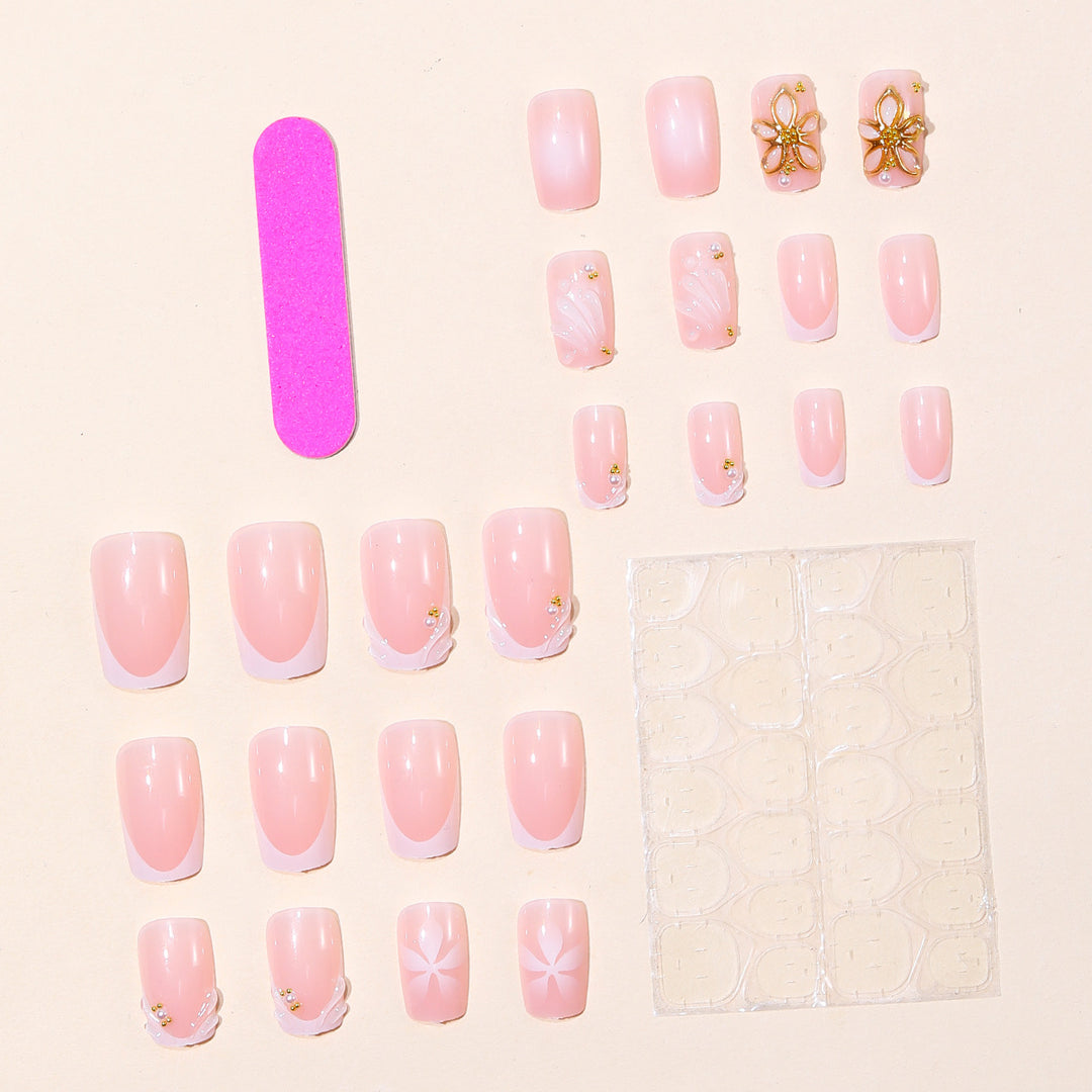 Elegant Floral Design Acrylic Nail Art Kalsten