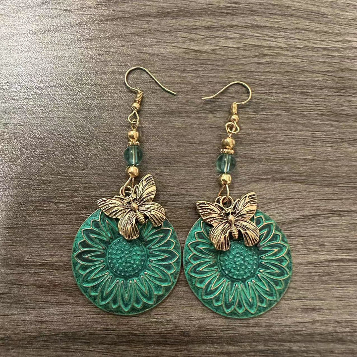 Elegant earrings with floral motif and butterflies Kalsten