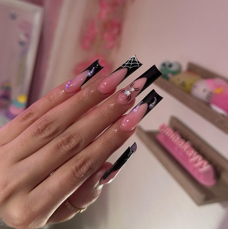 Artistic 3D Spider Web Acrylic Nail Enhancements Kalsten