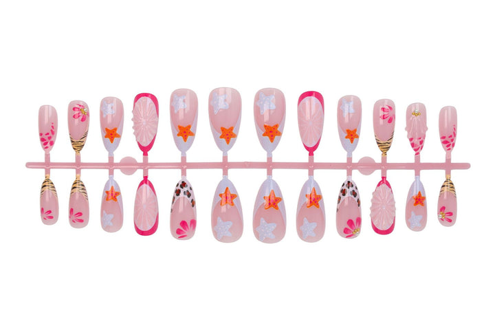 Artificial nail set with creative floral and maritime designs Kalsten