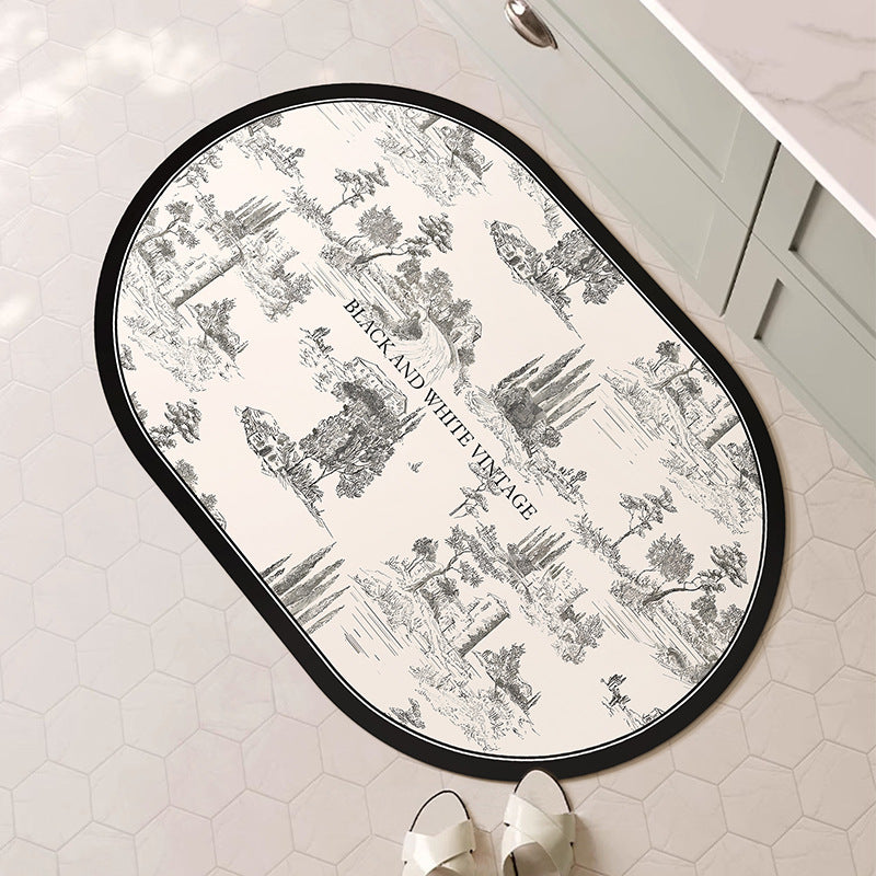 Decorative Floral Bath Mat Kalsten