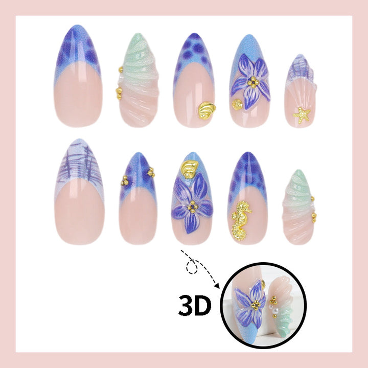 Nail art set with timeless flower designs and elegant accents Kalsten