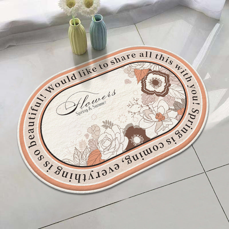 Floral Inspirational Welcome Mat