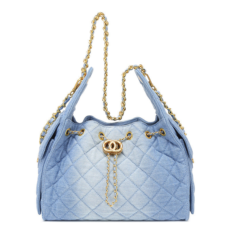 Elegant Quilted Drawstring Handbag