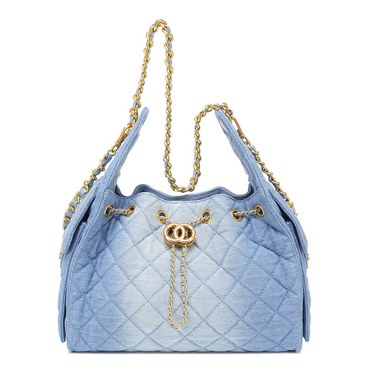 Elegant Quilted Drawstring Handbag