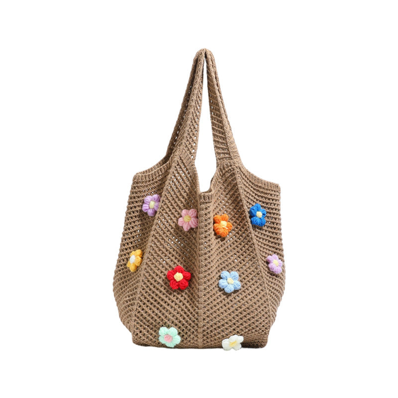 Floral Patterned Crochet Tote Bag Kalsten