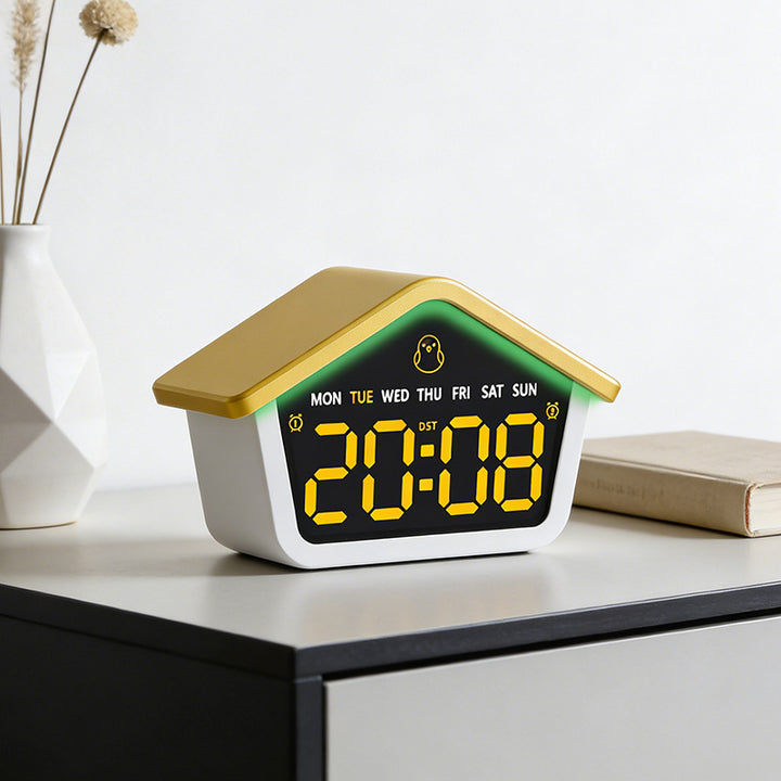 Digital alarm clock in creative house design Kalsten
