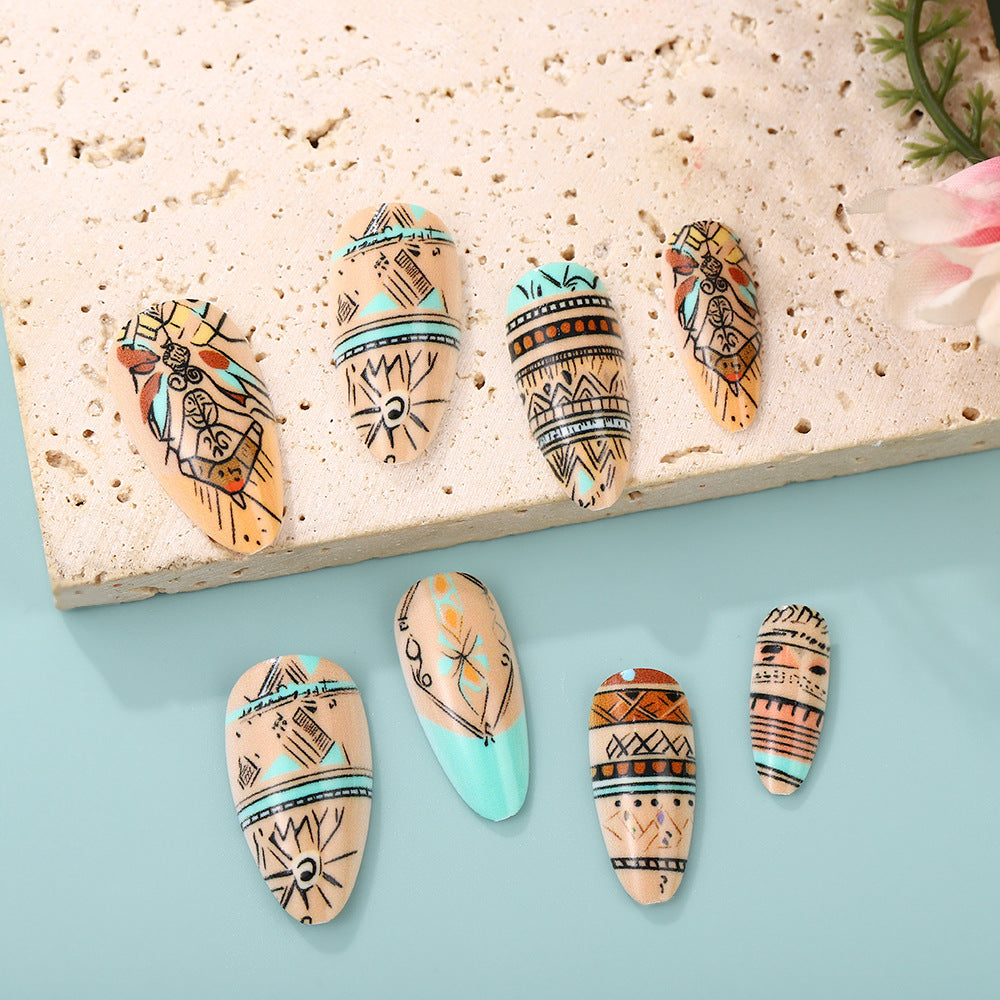 Artificial nails with exotic tribal design Kalsten