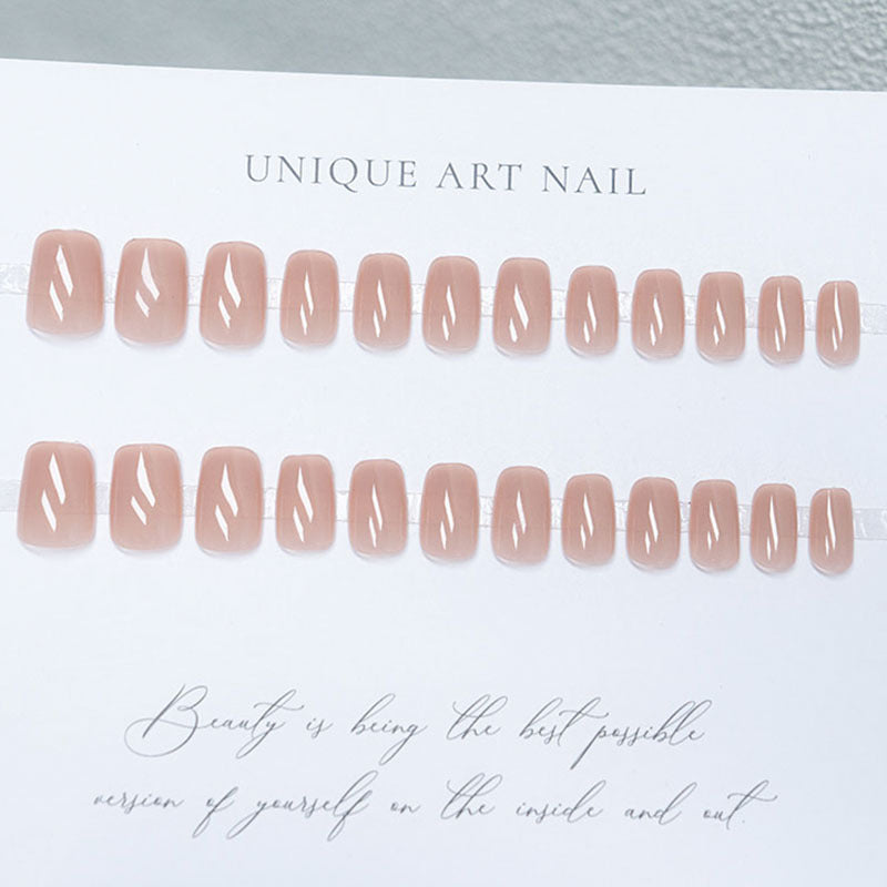 Natural Glossy Gel Nail Enhancements