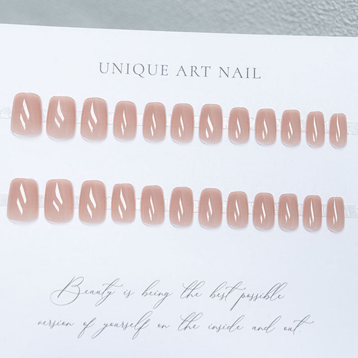Natural Glossy Gel Nail Enhancements