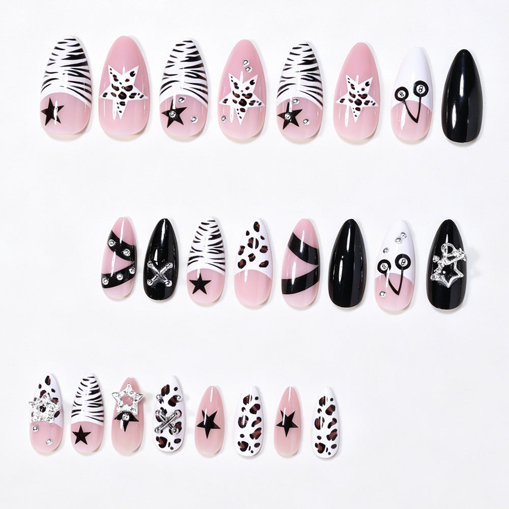 Decorative Press-On Nail Art Tips with Unique Accents Kalsten