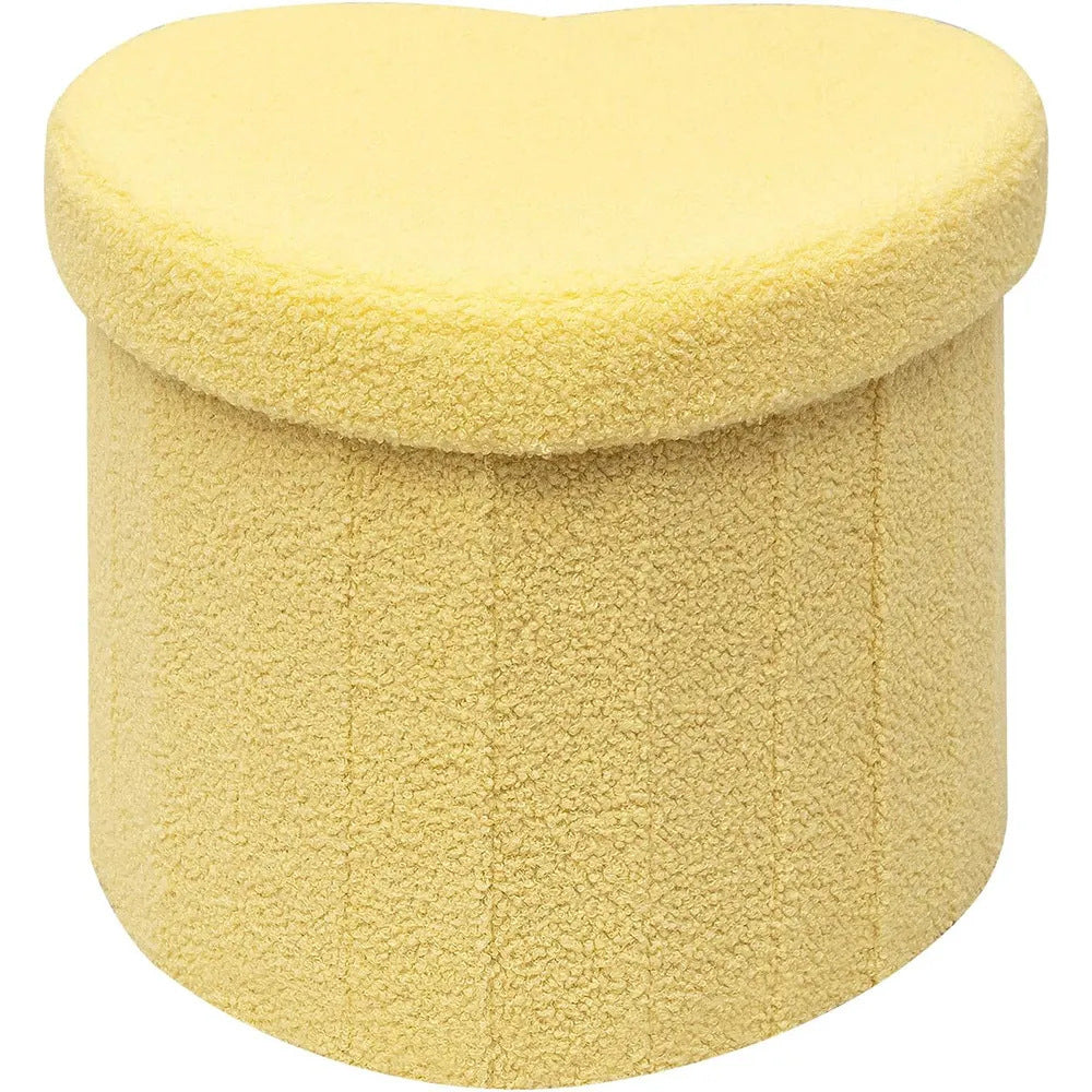 Heart-Shaped Plush Storage Ottoman Kalsten