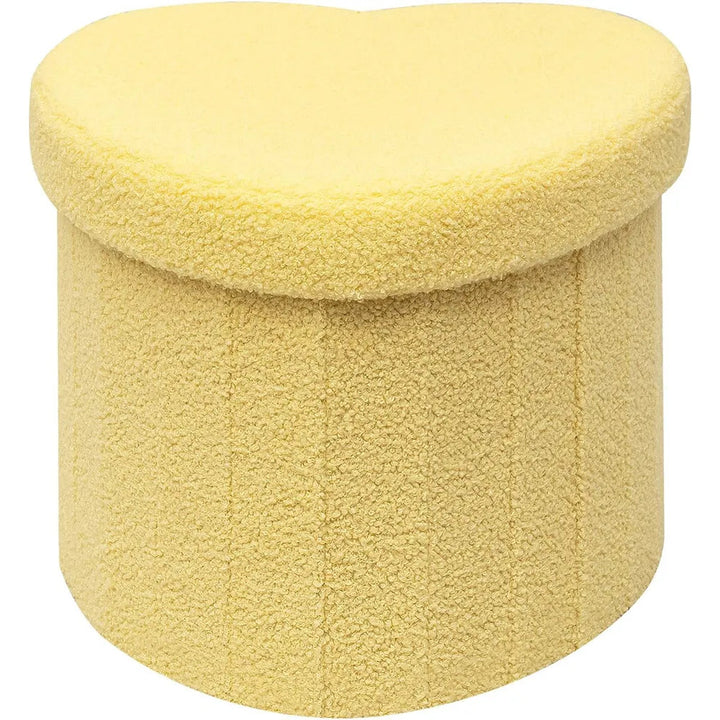 Heart-Shaped Plush Storage Ottoman Kalsten