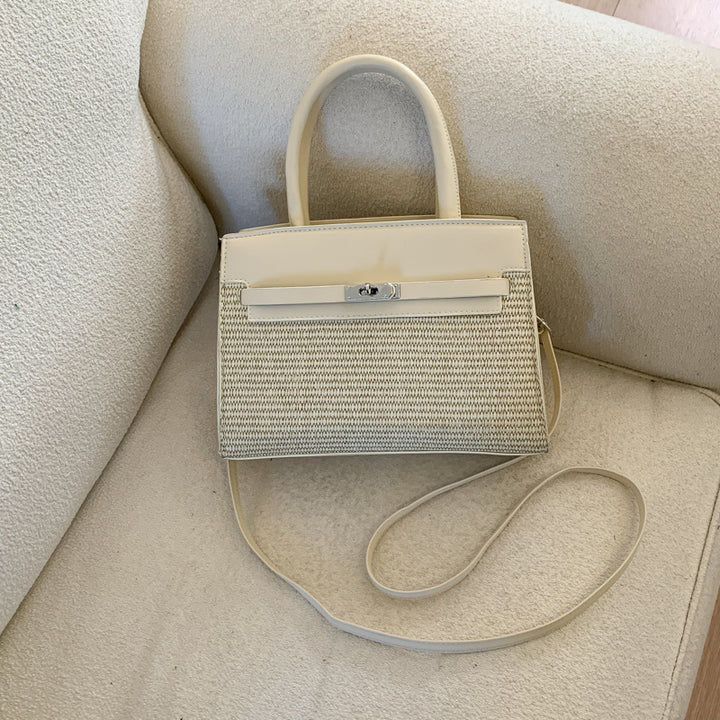 Elegant Woven Handbag with Detachable Strap