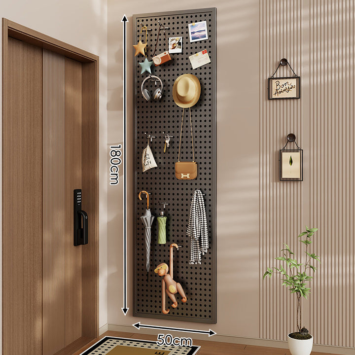 Wall-Mounted Perforated Pegboard Organizer Panel Large Square with Modular Hooks and Accessories