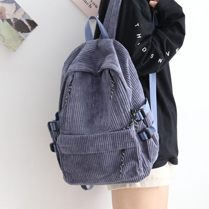 Cord-Backpack with Functional Zipper Pockets and Adjustable Shoulder Straps Kalsten