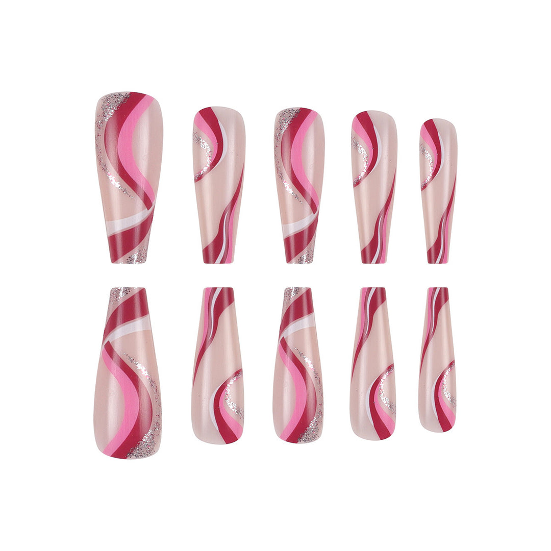 Artistic Long Press-On Nail Art Kalsten