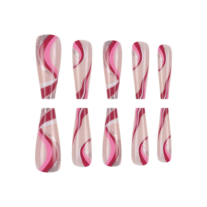 Artistic Long Press-On Nail Art Kalsten