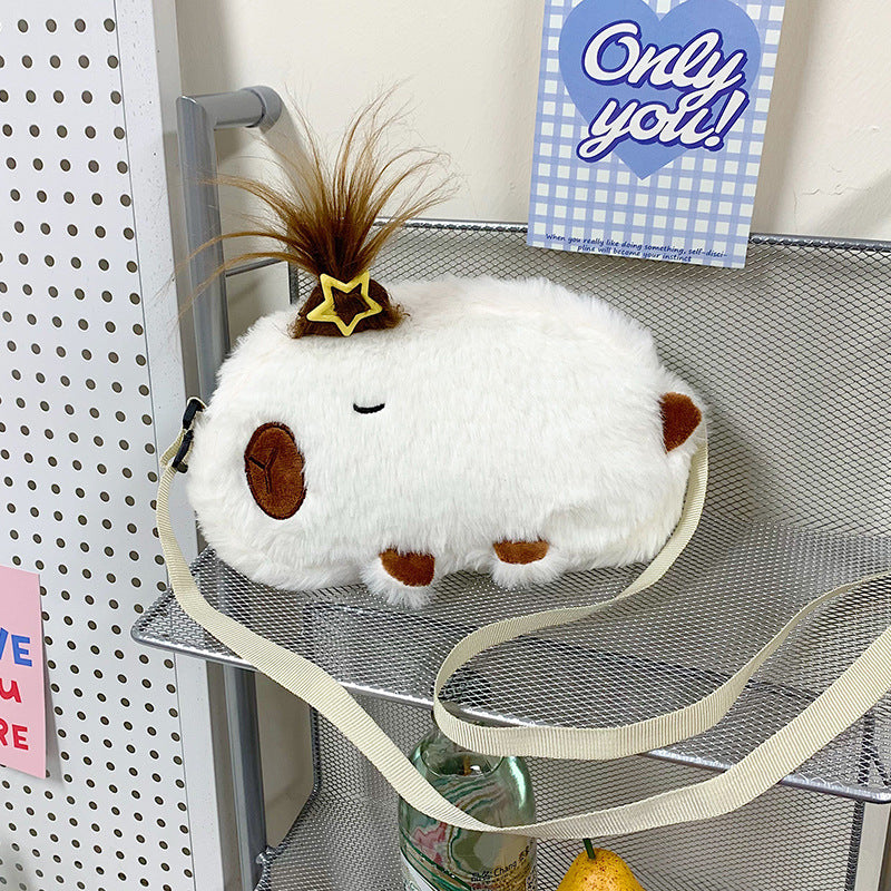 Plush Shoulder Bag with Cute Animal Design Kalsten