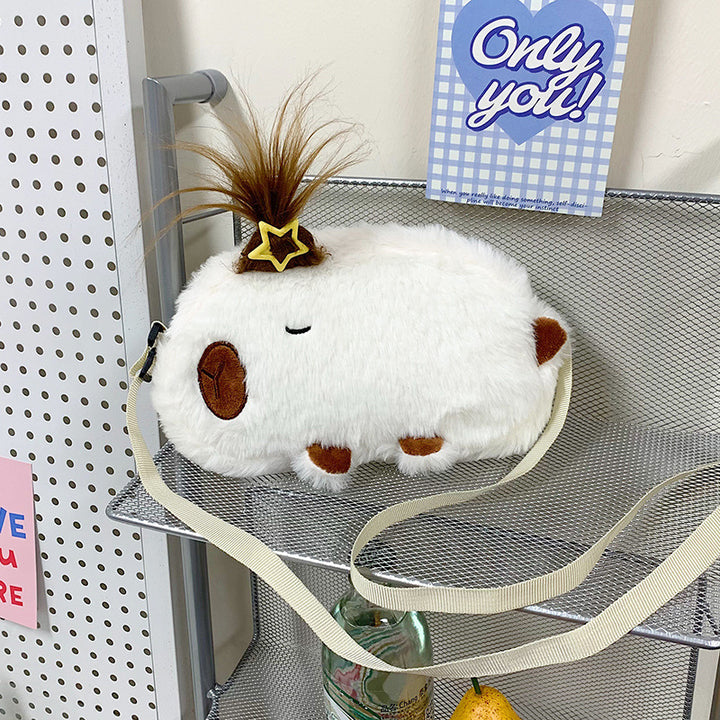 Plush Shoulder Bag with Cute Animal Design Kalsten