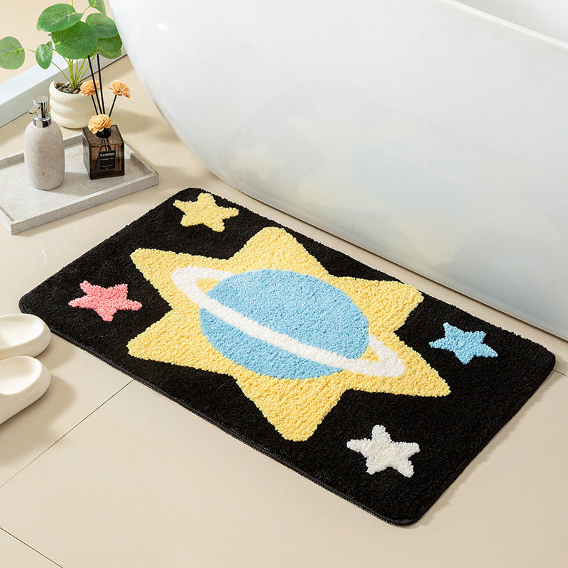 Decorative Space-Themed Bath Mat Kalsten