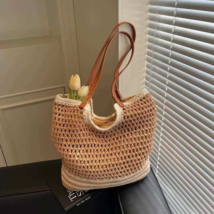 Handwoven beach bag with special details Kalsten