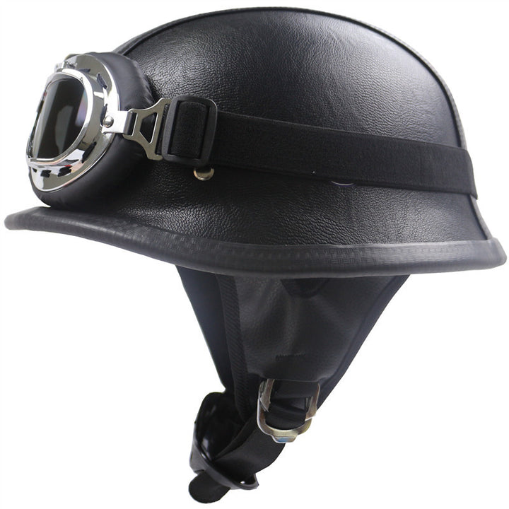 Vintage Leather Motorcycle Helmet Kalsten