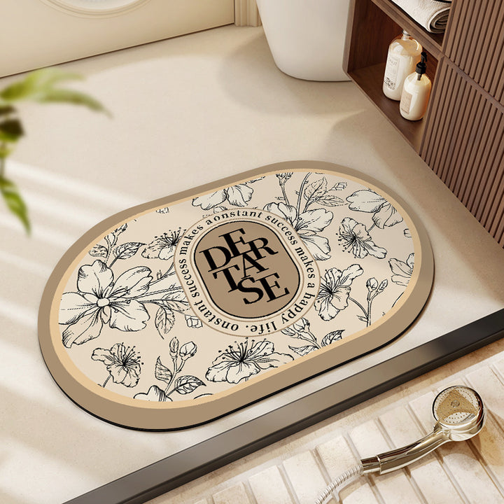 Floral Patterned Bath Mat Kalsten