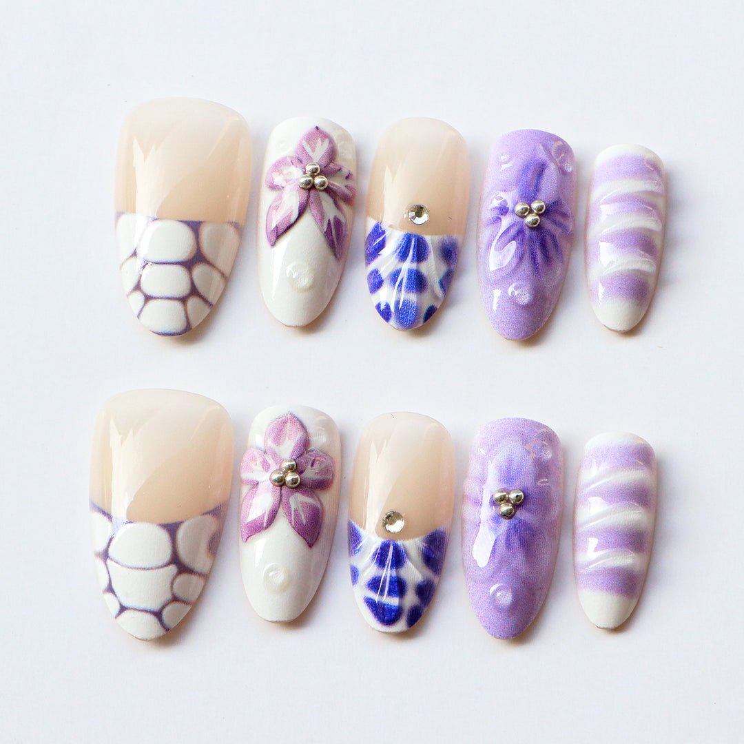 Artistic Floral Press-On Nail Collection  1791724334