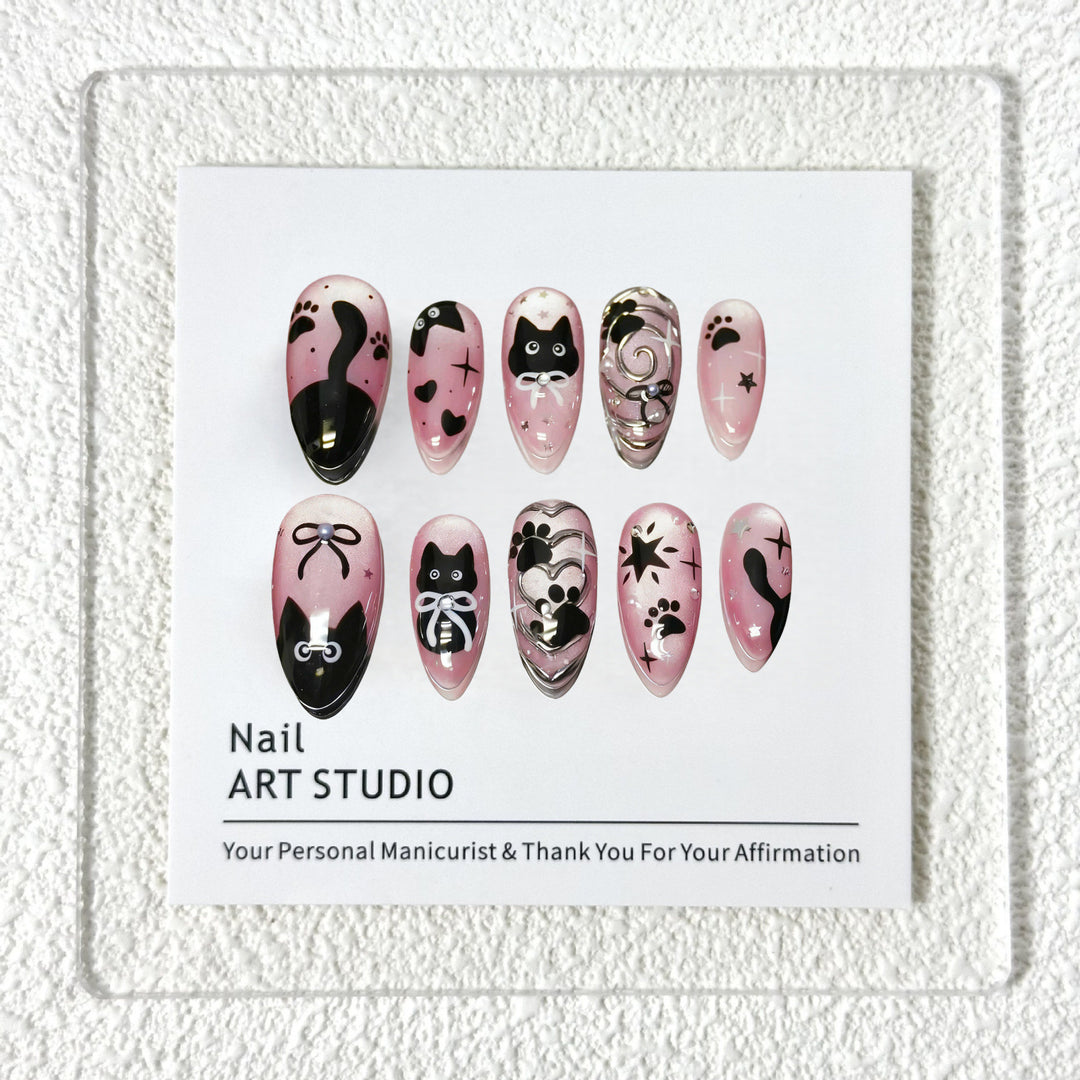 Nail art set with cat pattern Kalsten