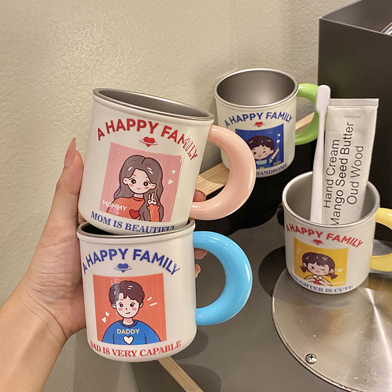 Ceramic mug with playful family motif Kalsten