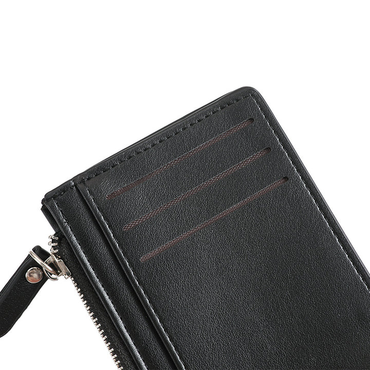 Compact Zippered Leather Cardholder Kalsten