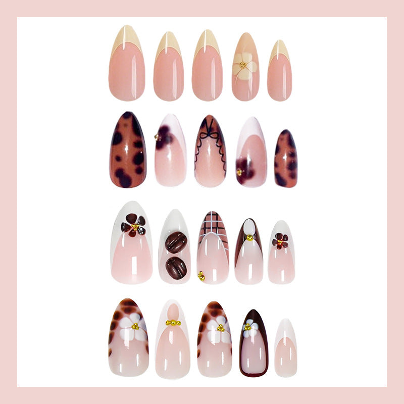 Artificial nail set with creative flower and animal designs Kalsten