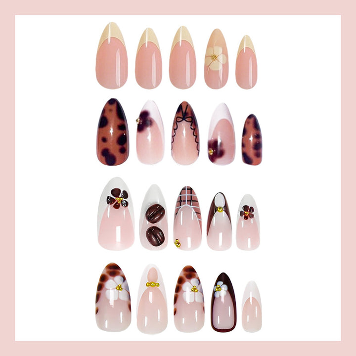 Artificial nail set with creative flower and animal designs Kalsten
