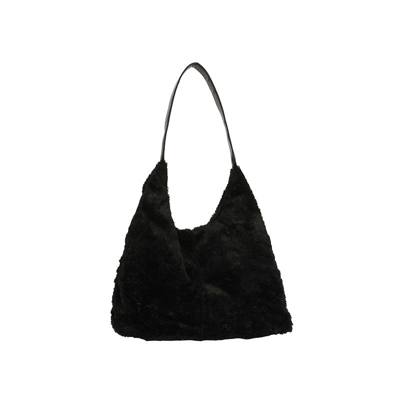 Luxurious Faux Fur Slouchy Shoulder Bag