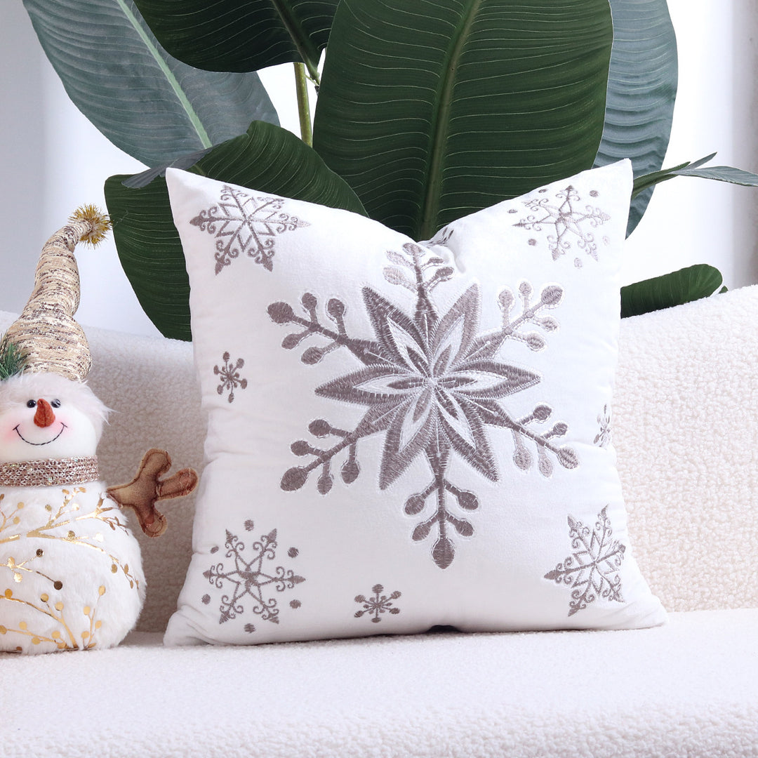 Decorative Holiday Throw Pillow with Deer Silhouette