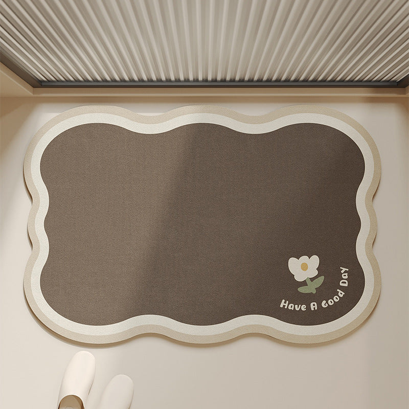 Floral Pattern Bath Mat for Bathroom