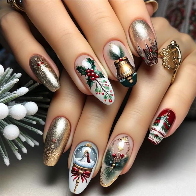 Festive Holiday Nail Art Kalsten